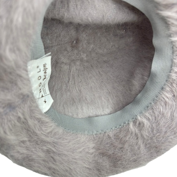 Kangol Design Gray Furry Buckle Bucket Hat Mohair Fedora Made in England classic - Picture 10 of 11
